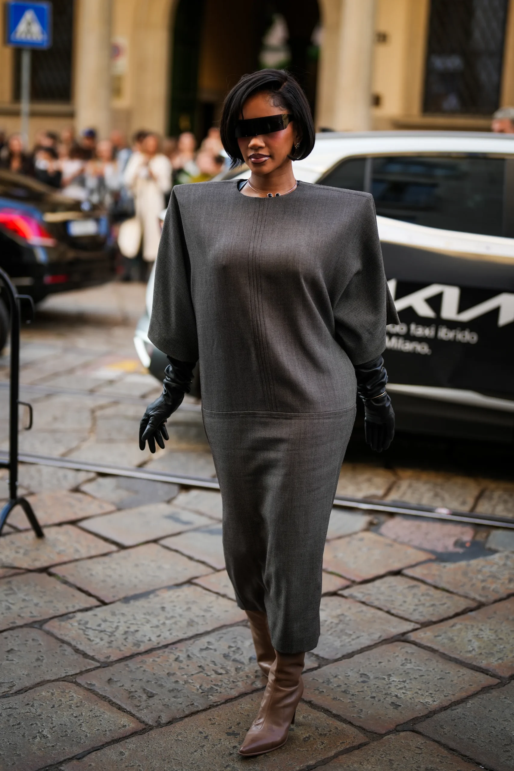 saweetie bij mm6 maison margiela milan fashion week