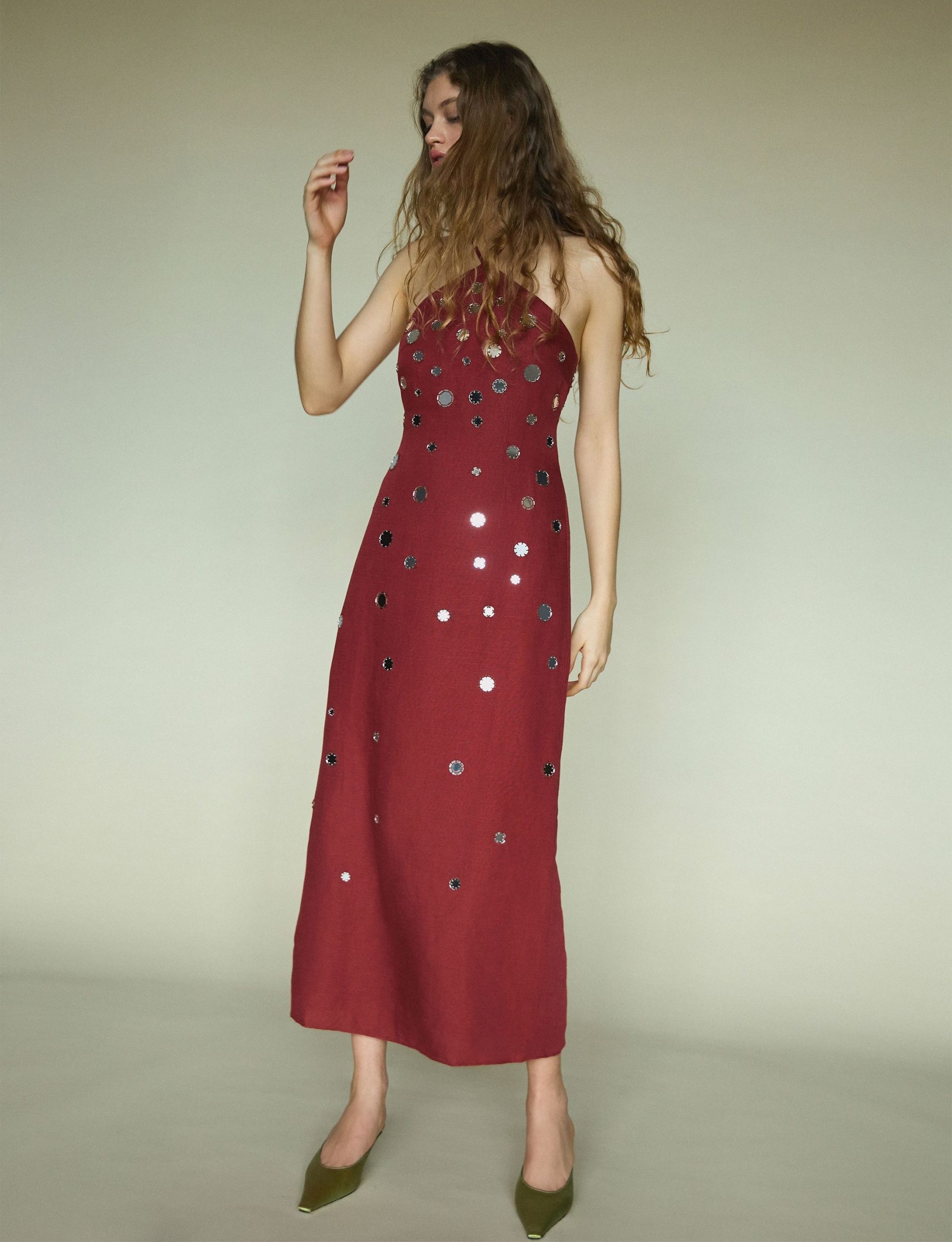 tanya taylor jurk kleding met spiegeltjes