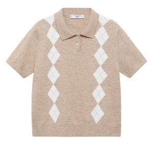 mango argyle ruit trui met polokraag