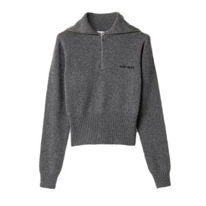 Half-zip cashmere trui