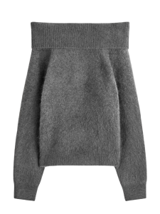 off shoulder trui grijs