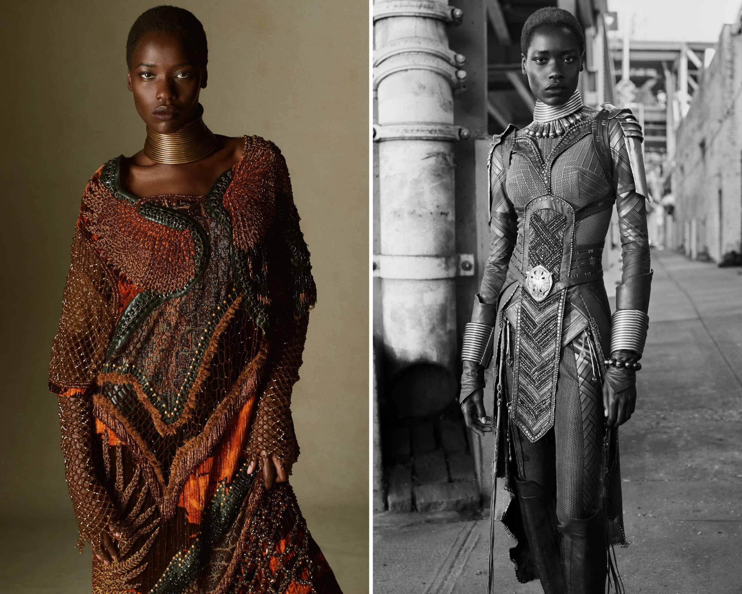 Awar Odhiang draagt kostuums geïnspireerd op 'Black Panther'.