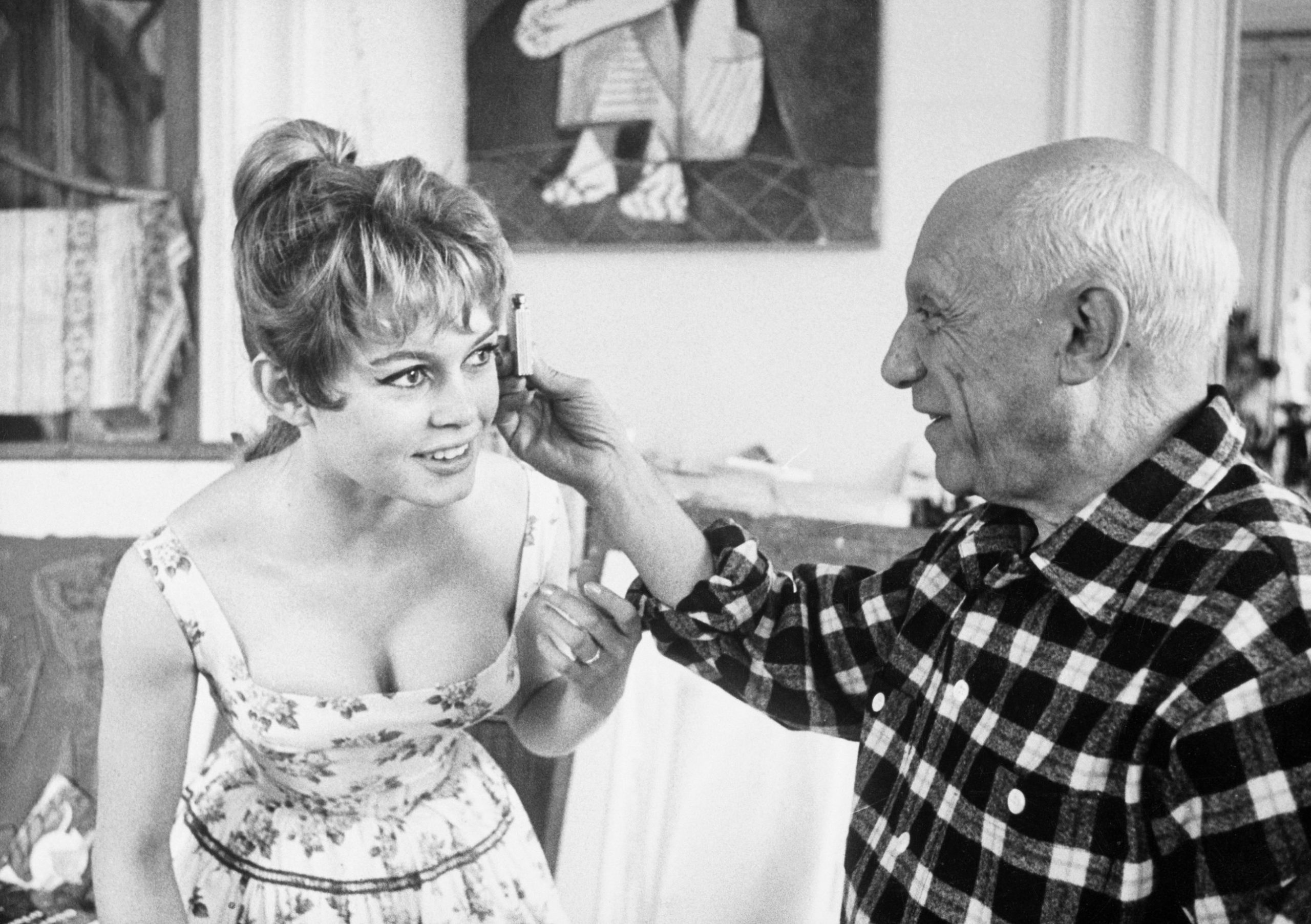 Pablo Picasso en Brigitte bardot in de jaren vijftig 