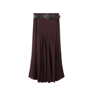 MANGO lange rok met ceintuur