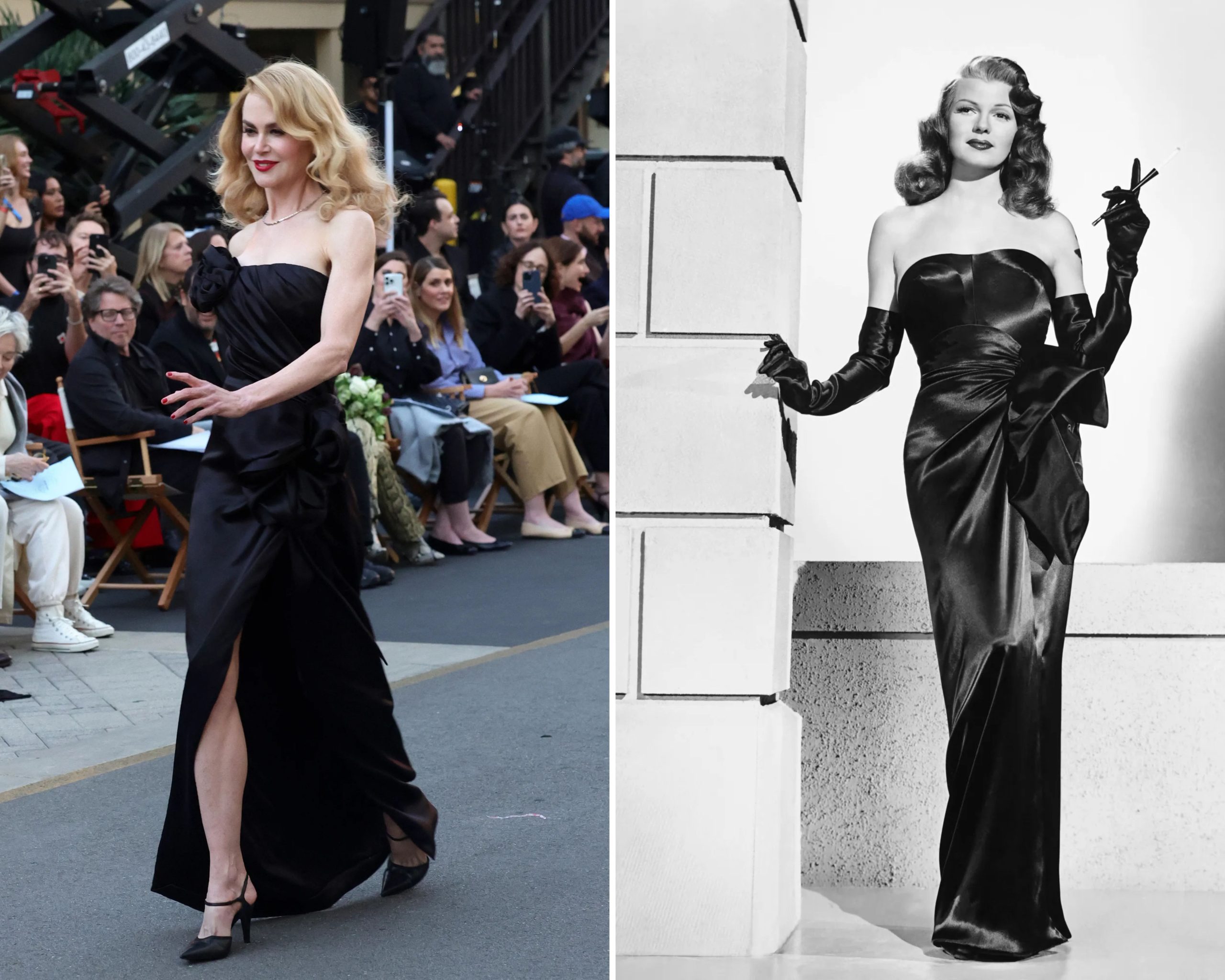 Nicole Kidman draagt jurk geïnspireerd op Rita Hayworth.