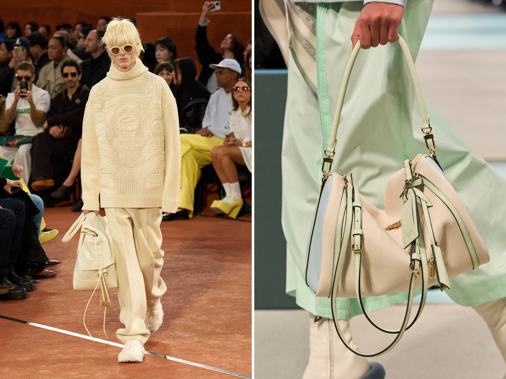 De tas bij Lacoste en Louis Vuitton