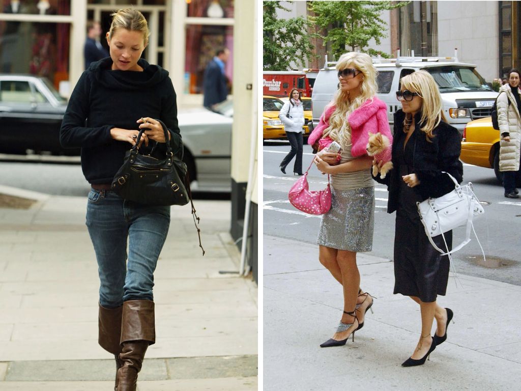 kate moss paris hilton en nicole richie met city bag