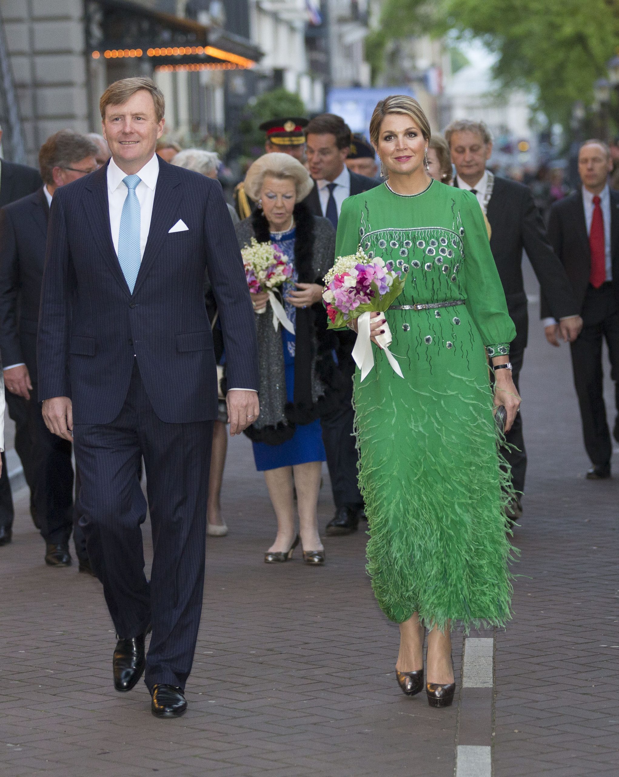 Prinses Maxima in groene jurk 2014