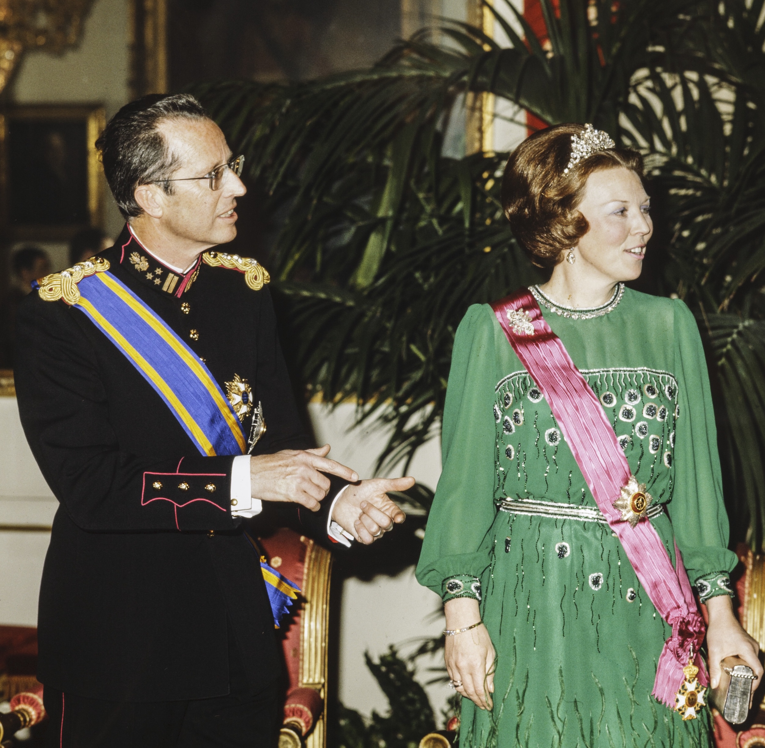Prinses Beatrix in groene jurk 1981