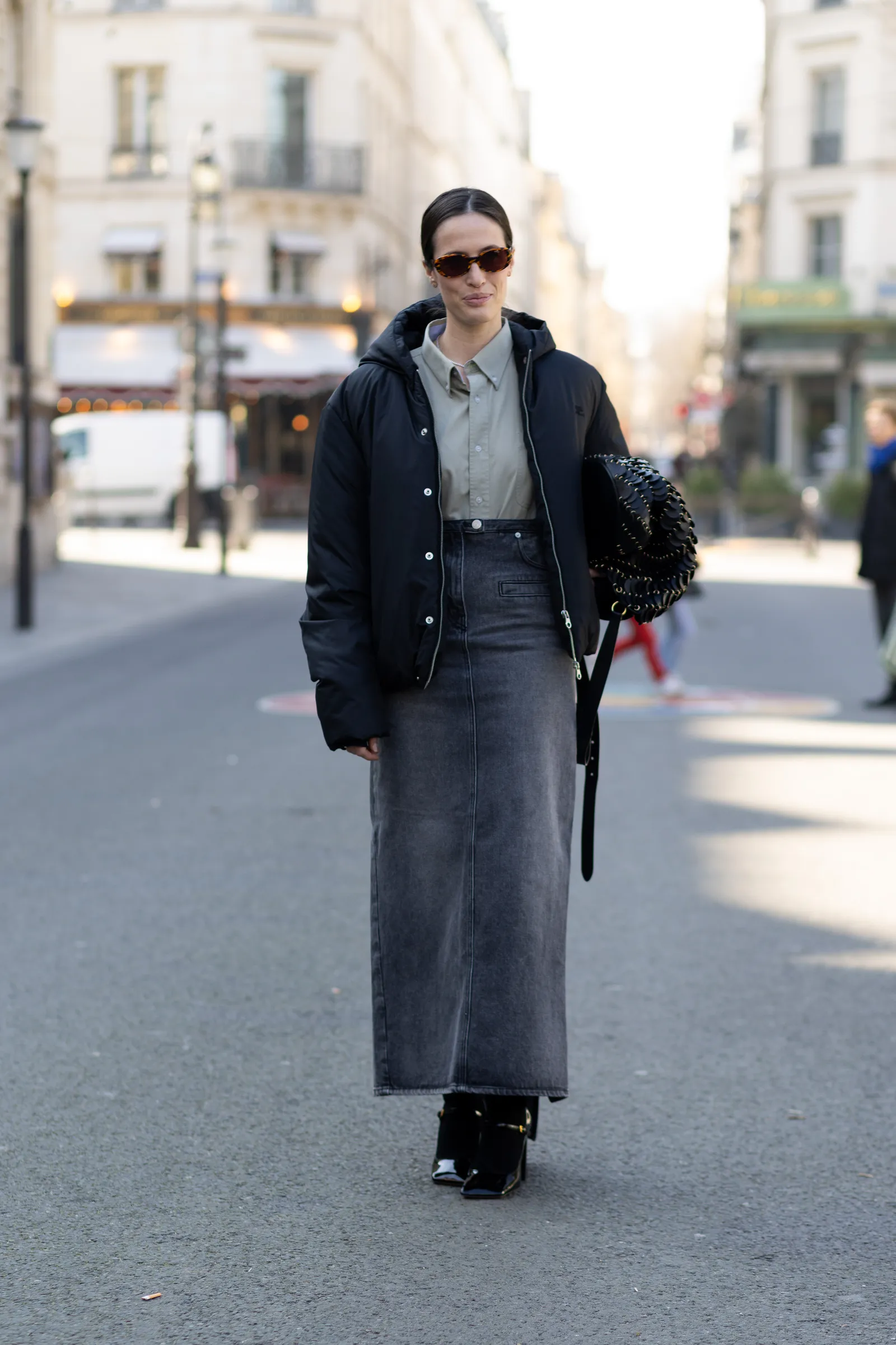 puffer jas met een blouse