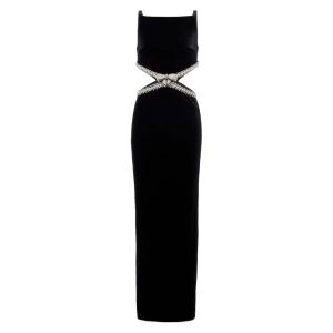 Self-Portrait Cutout velvet maxi dress