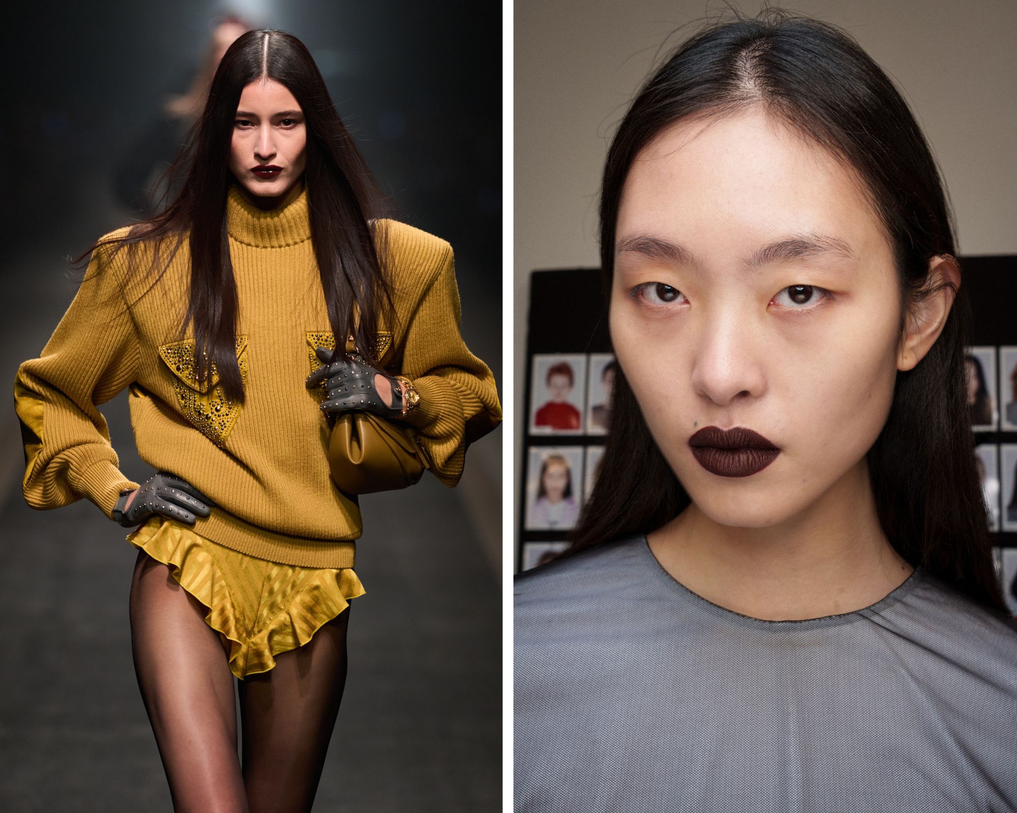 Donkere lippenstift bij Versace en MSGM