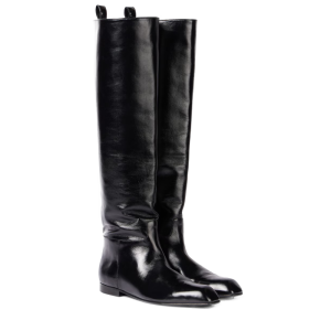 Leren platte laarzen