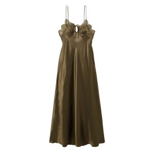 olive green slipdress