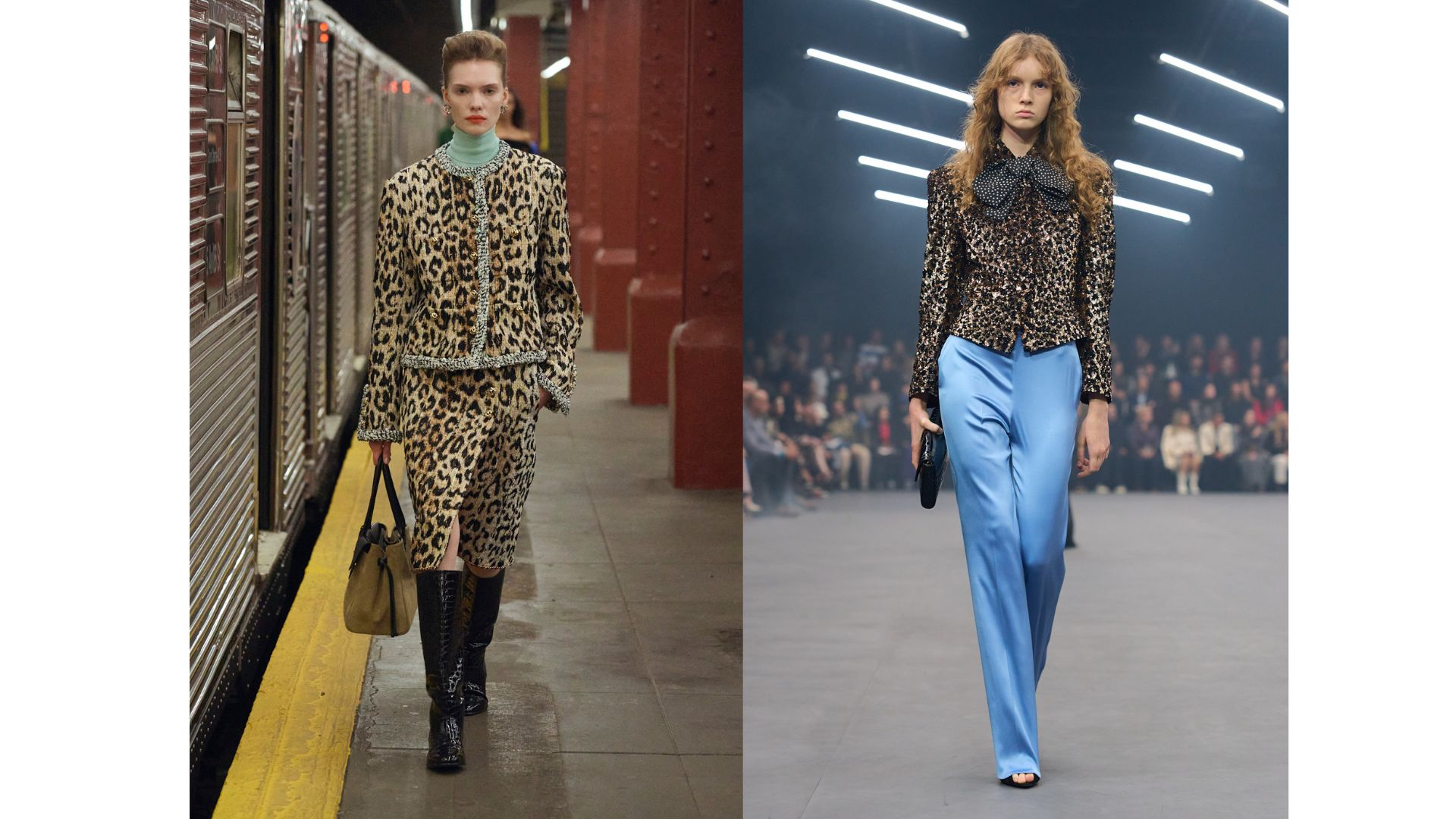 Dierenprints van Chanel Valentino luipaard op de catwalk