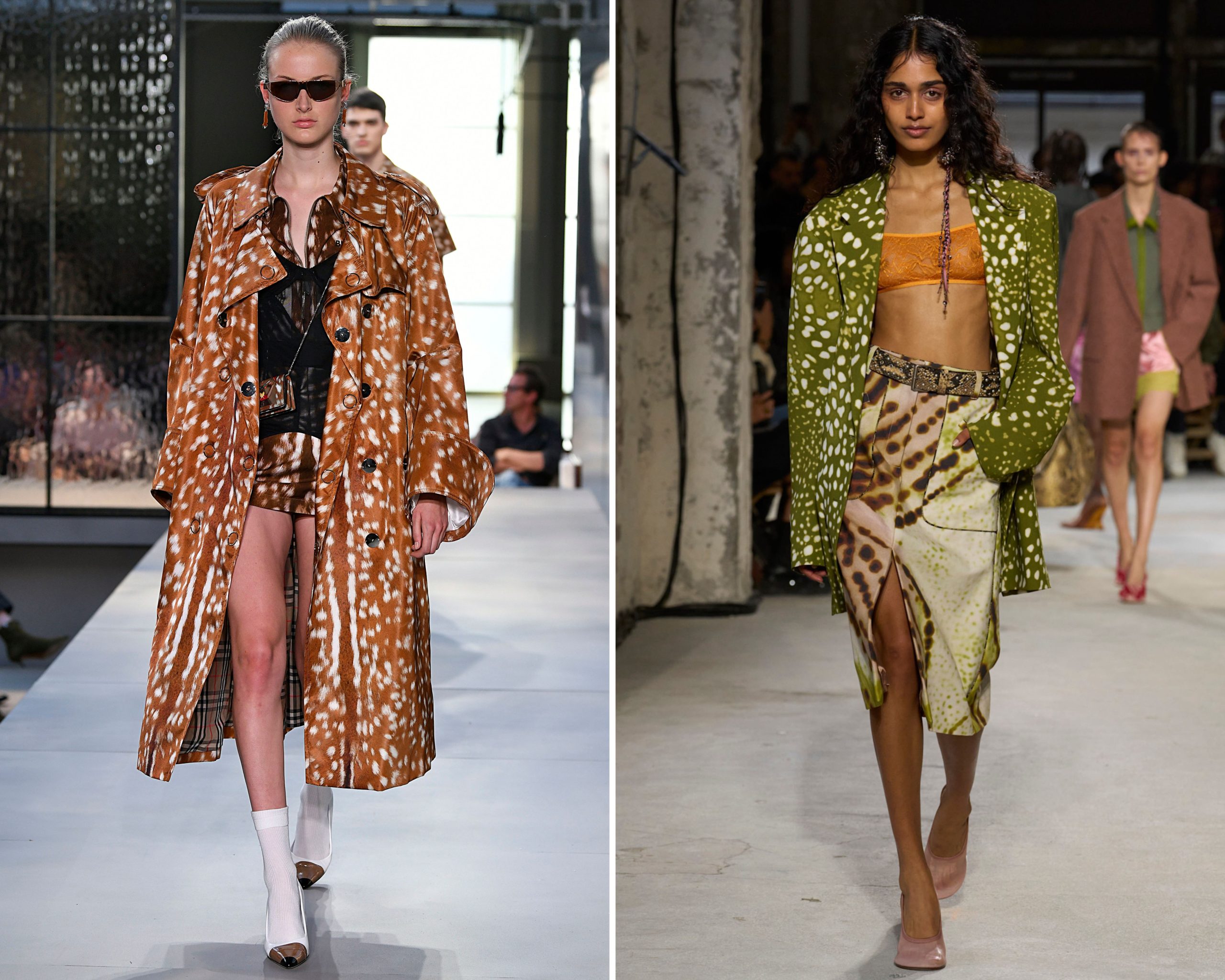 Hertenprint bij Burberry en Dries Van Noten.