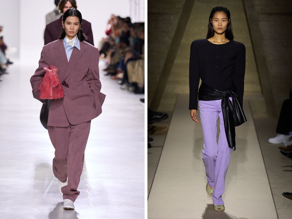 Bottega Veneta lente/zomer 2026 en Chloé lente/zomer 2026 dopamine dressing office looks
