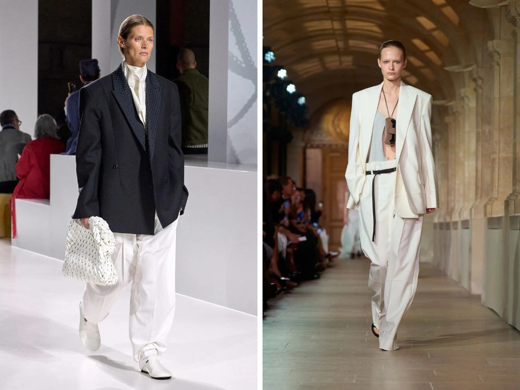 witte broeken bij bottega veneta en victoria beckham