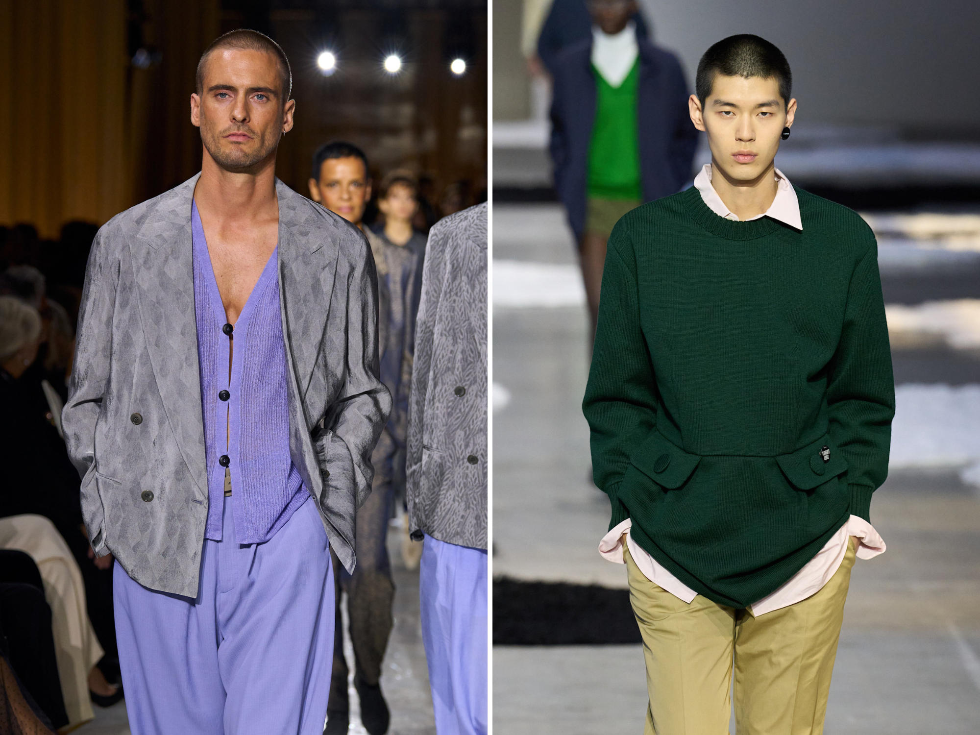 Herenkapsels 2026 bij Giorgio Armani en Prada