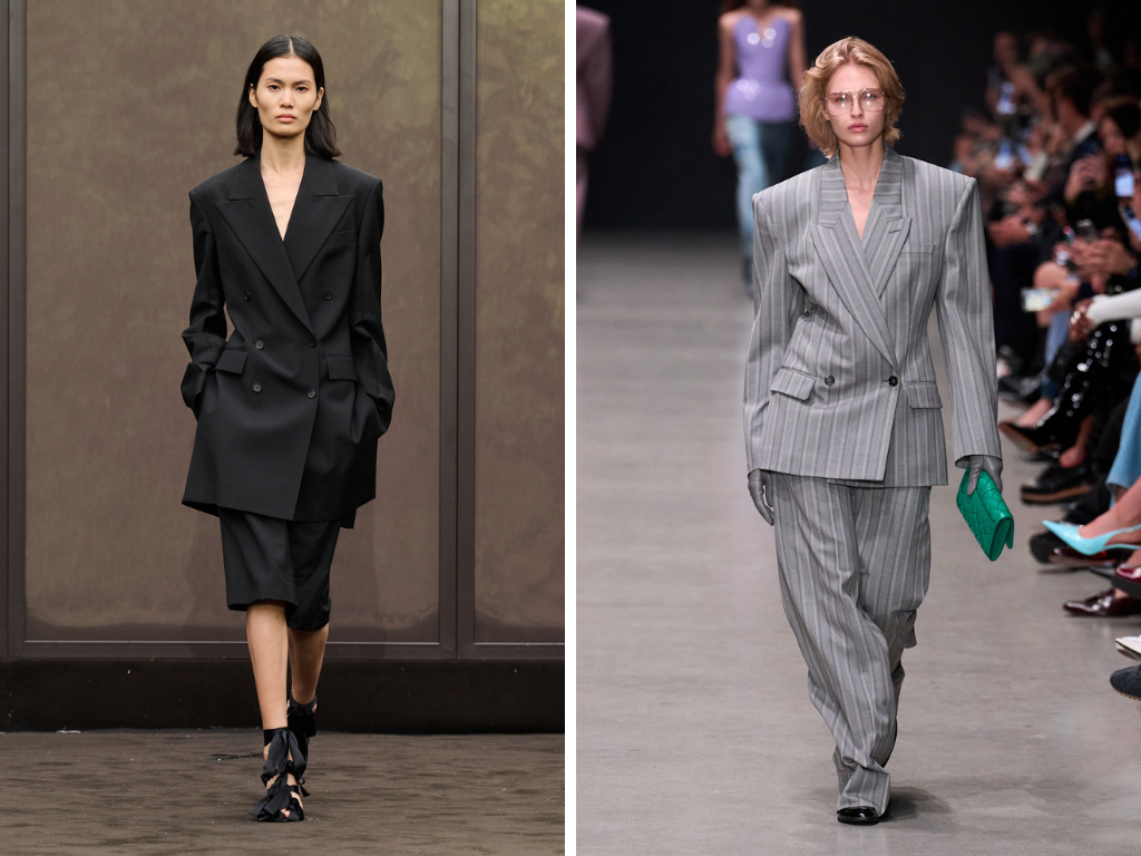 Ferragamo lente/zomer 2026 en Stella McCartney lente/zomer 2026 outfit looks back to work