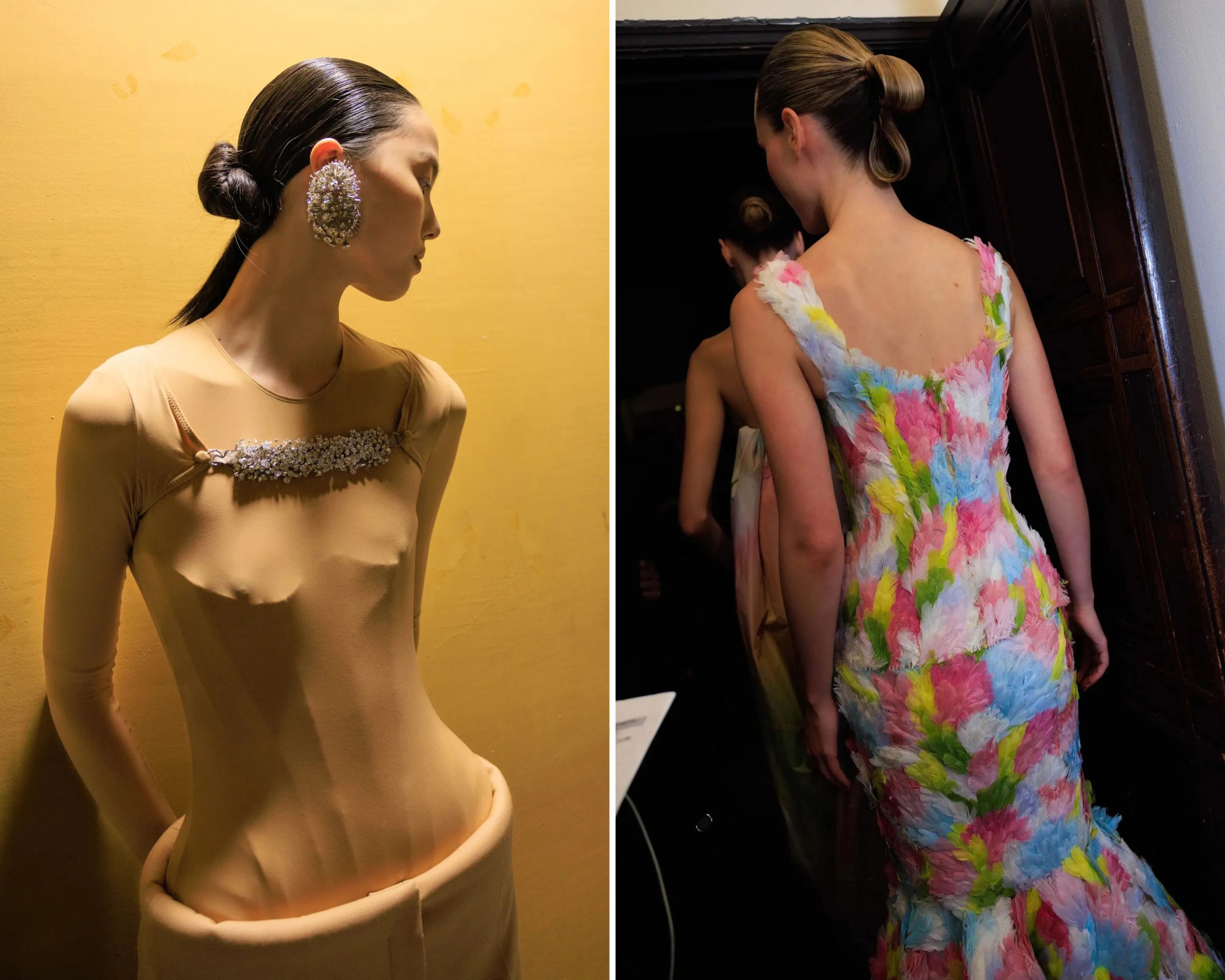 De sculpturale knot op de runway.