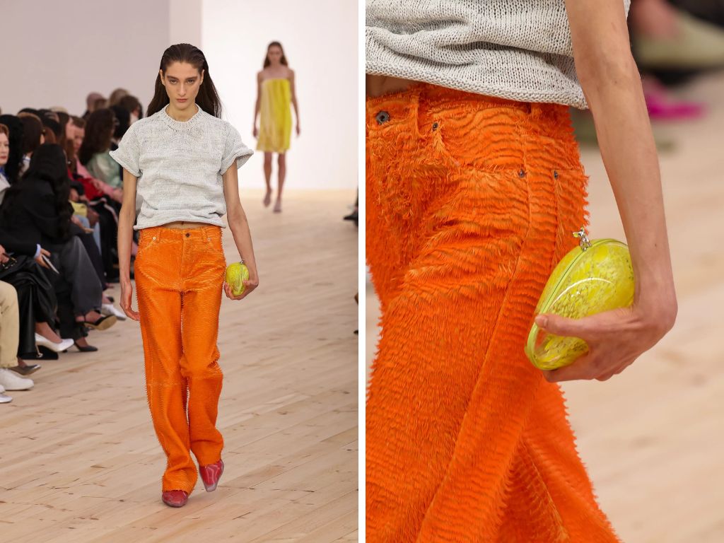 loewe lente/zomer 2026-collectie oranje en geel kleurencombinatie
