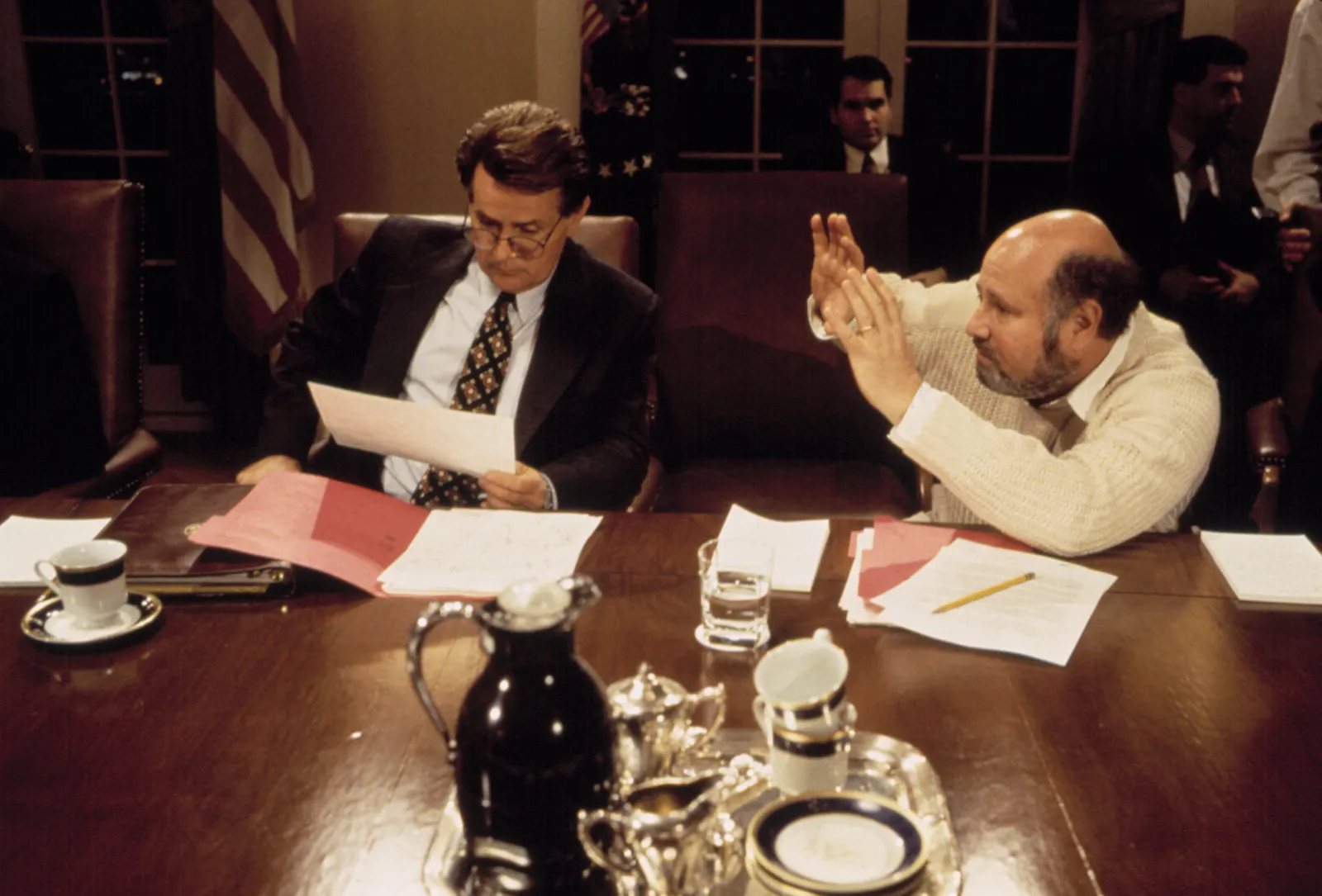 Met Martin Sheen op de set van 'The American President', circa 1995.