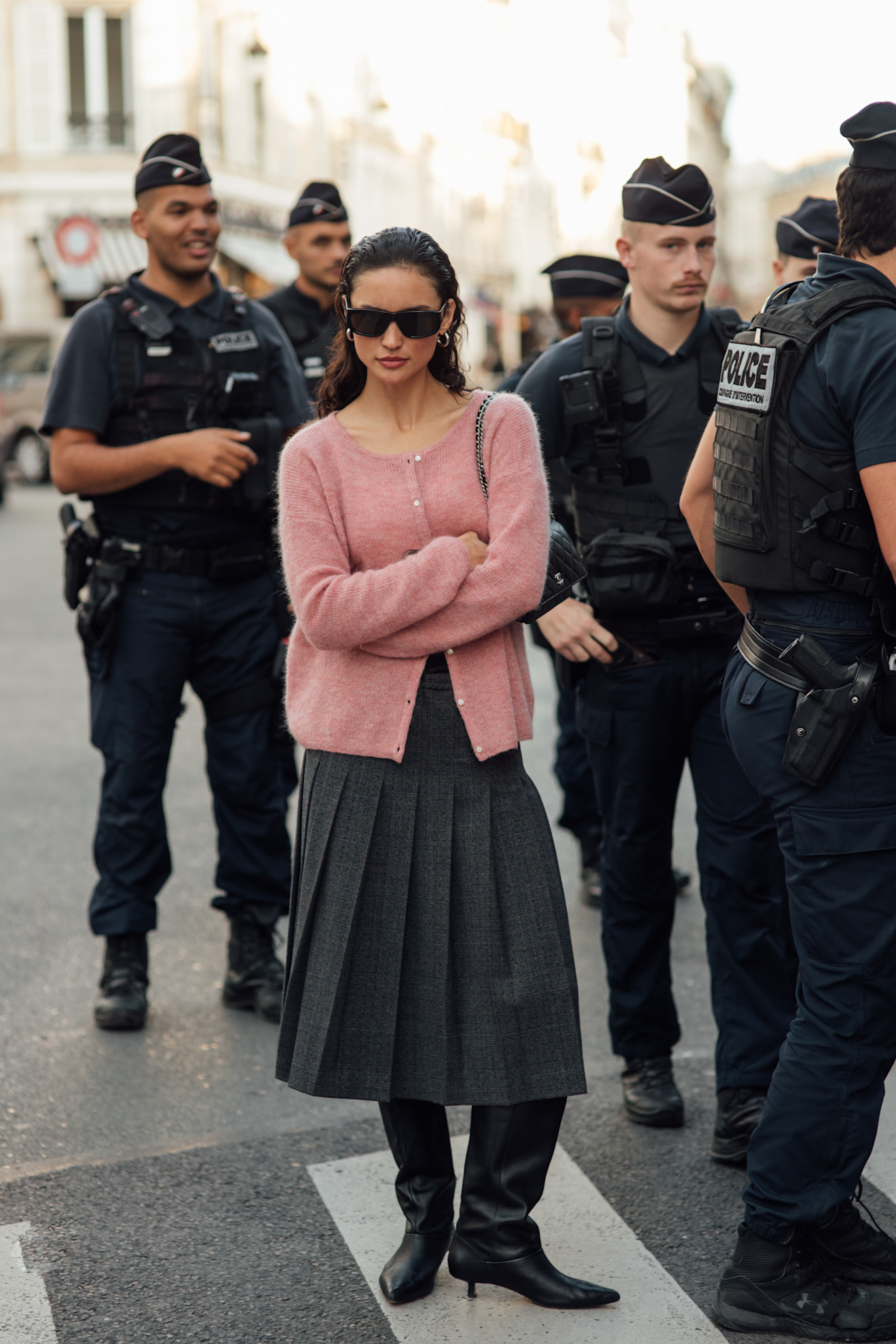 Plissérok met kitten heel.