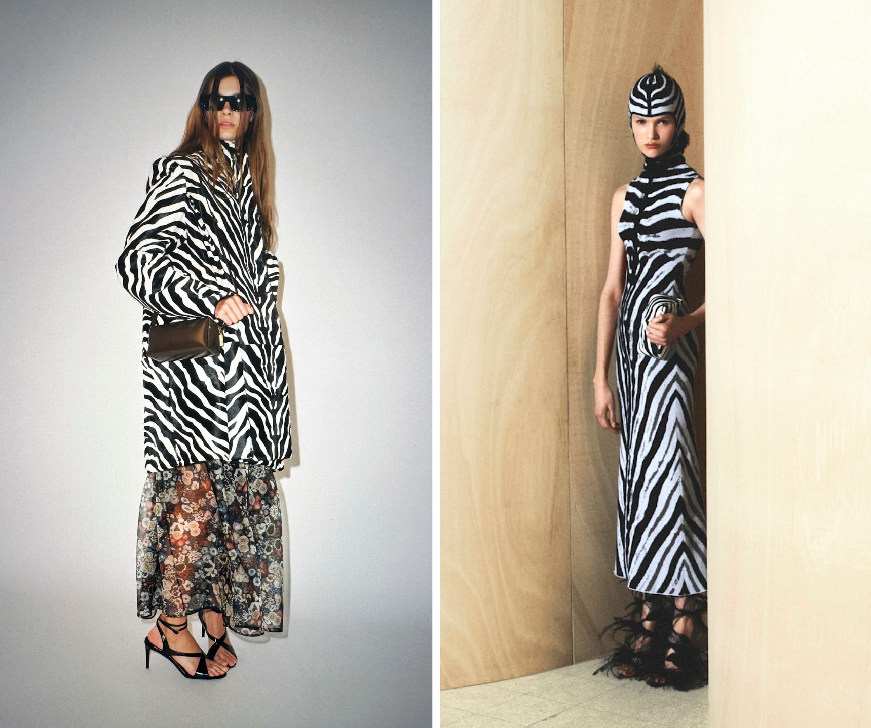 Zebraprint in de collecties van Khaite en The Attico