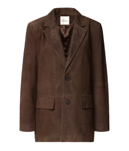 bruine suede blazer