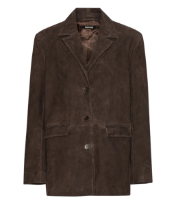 suede blazer bruin