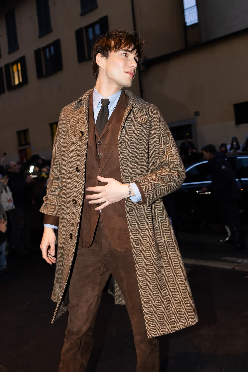 streetstyle looks tijdens Milan Fashion Week herfst/winter 2026 voor mannen