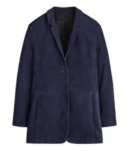 navy suede blazer cos