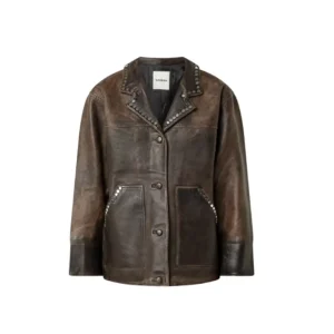 Sandro jack in verweerd leer