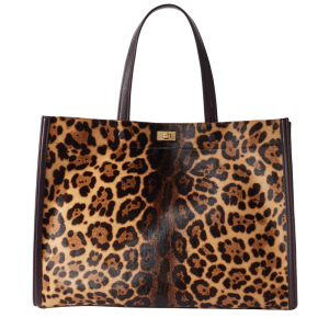 anya hindmarch leren tote in luipaardprint als persoonlijk item vliegtuig