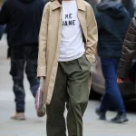 Alexa Chung kitten heels trenchcoat