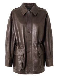 Arma leren trenchcoat