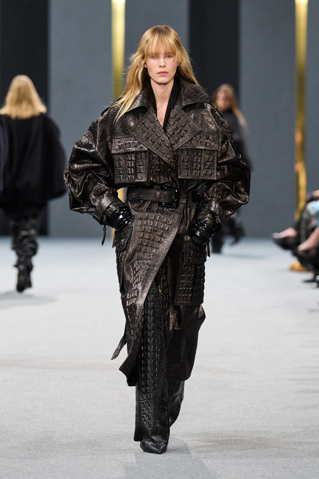 Balmain herfst 2025 leren trenchcoat
