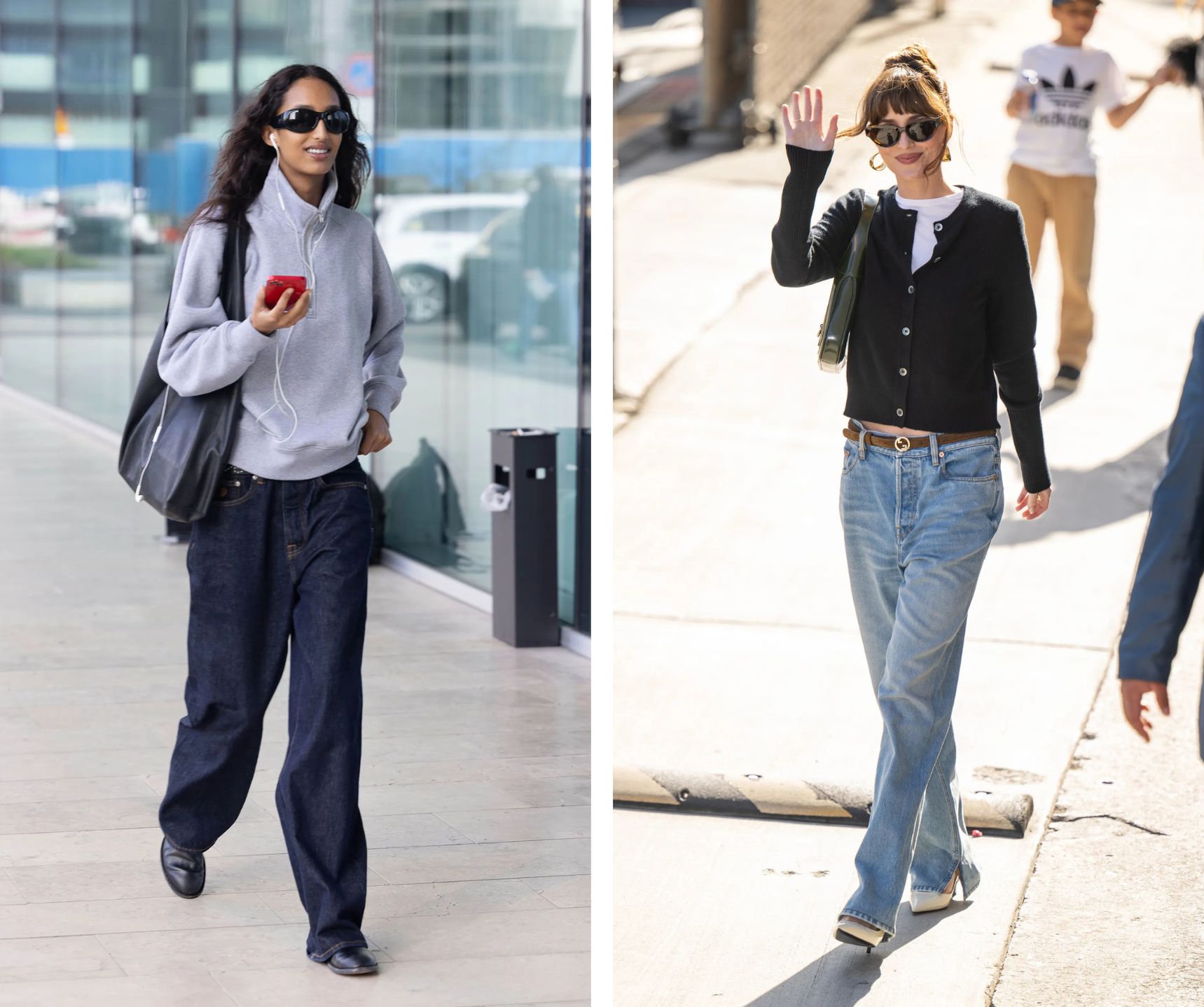 Dakota Johnson en Mona Tougaard dragen de jeans.