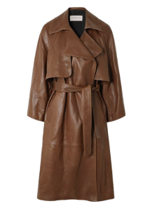 Nour Hammour leren trenchcoat