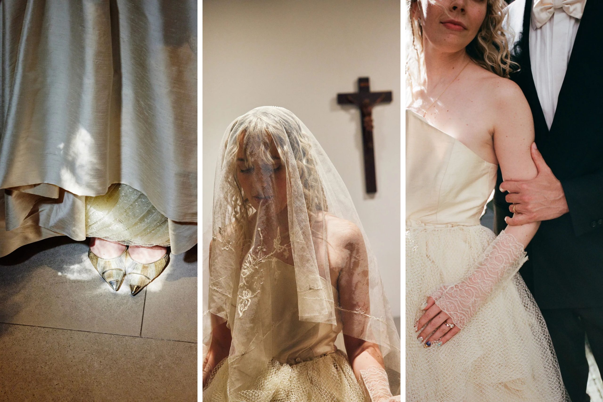 Close up-foto's van de bruid en bruidegom