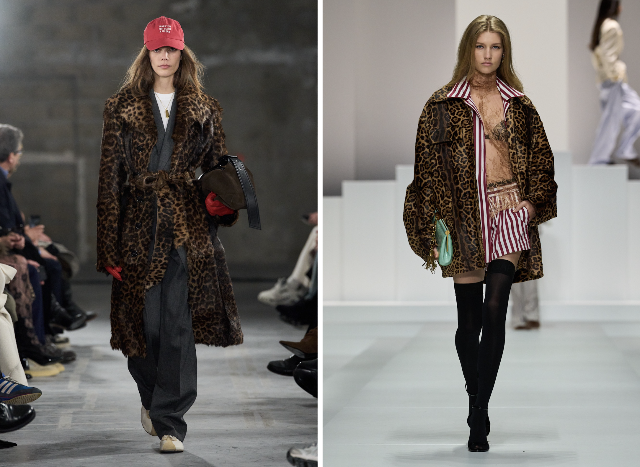 Panterprint met rood bij Ami Paris herfst/winter 2026 en Dolce&Gabbana lente/zomer 2026