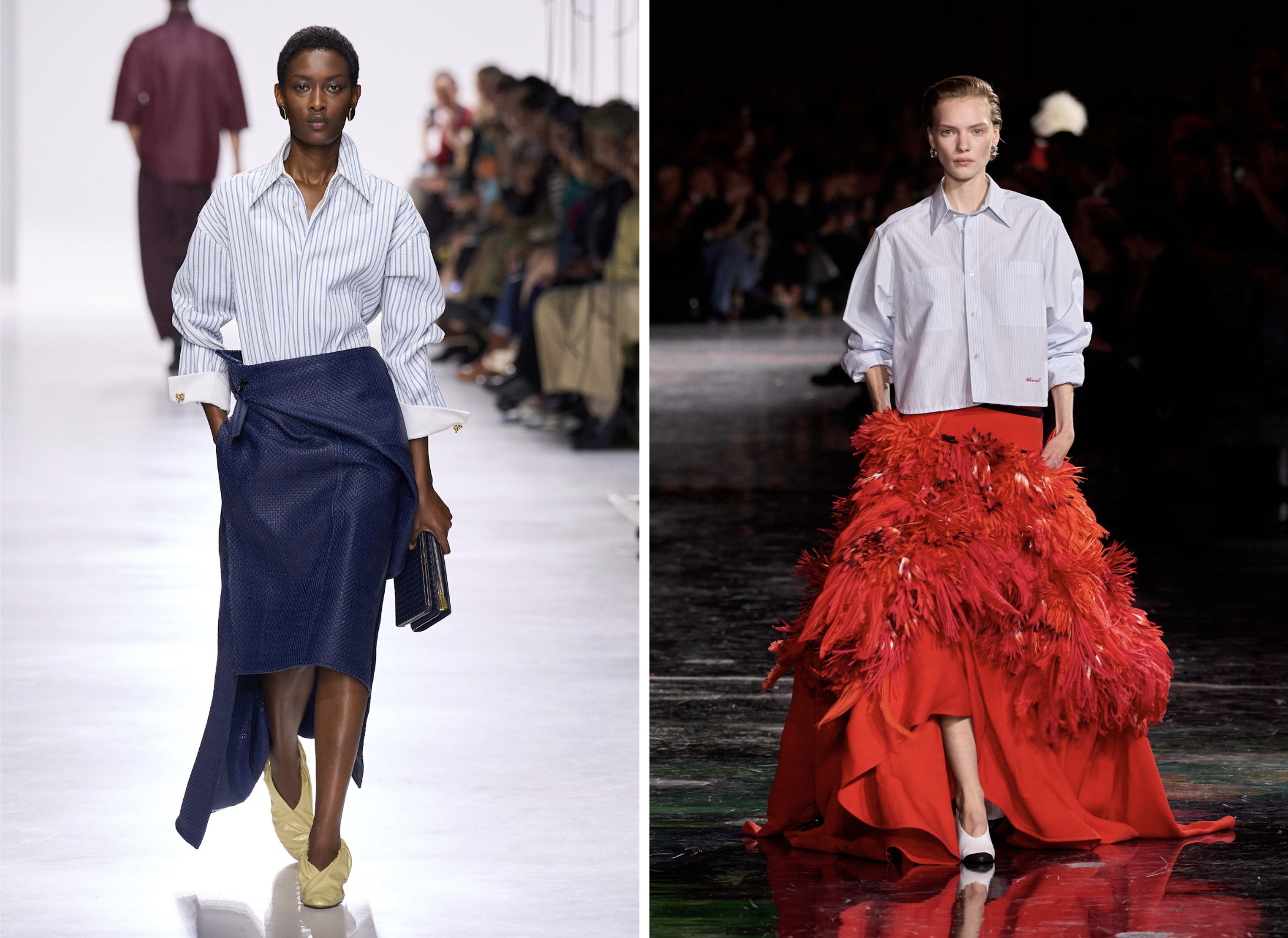 Overhemden bij Bottega Veneta en Chanel