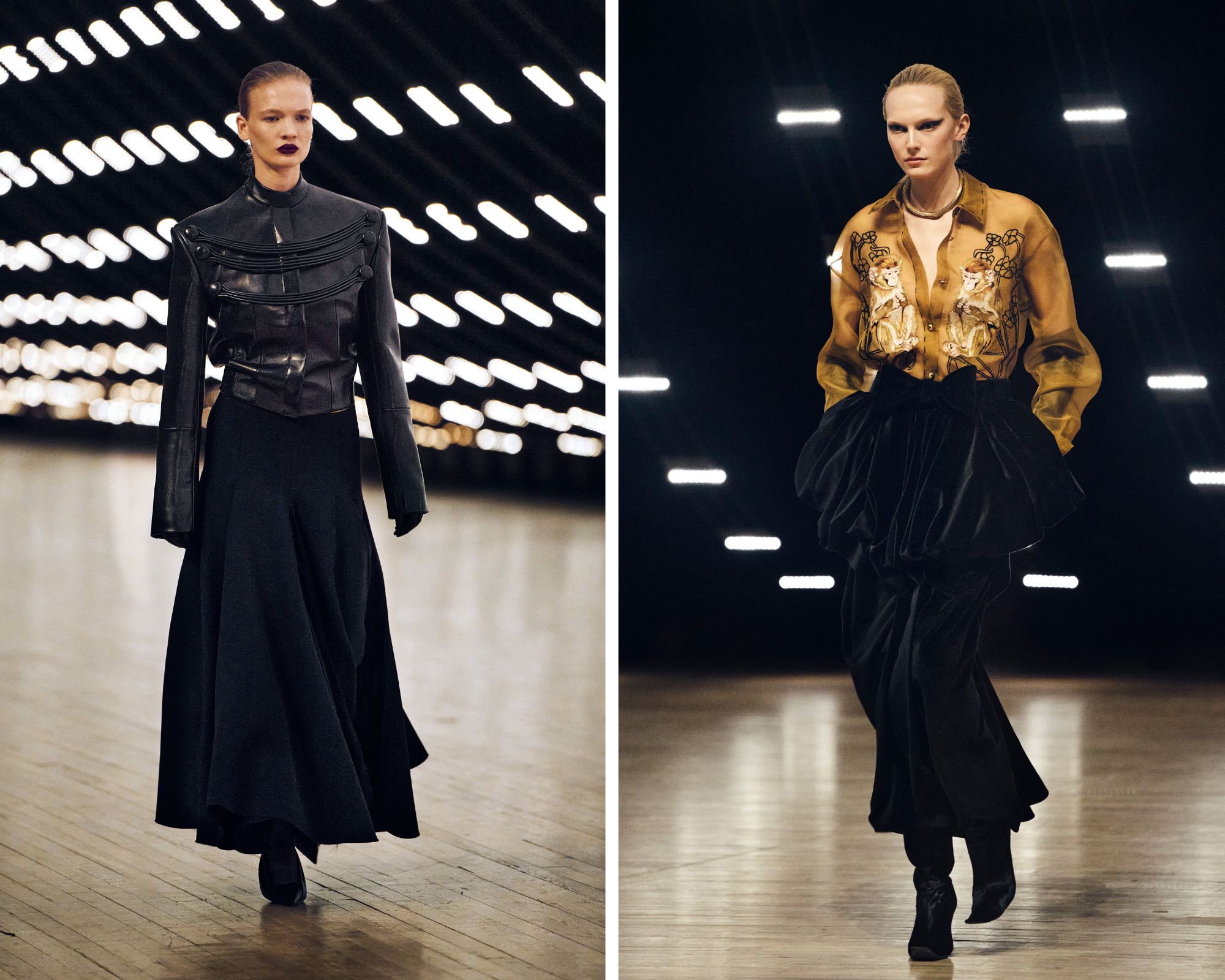 Caitlin Soetendal en Alex Consani bij Khaite herfst/winter 2026