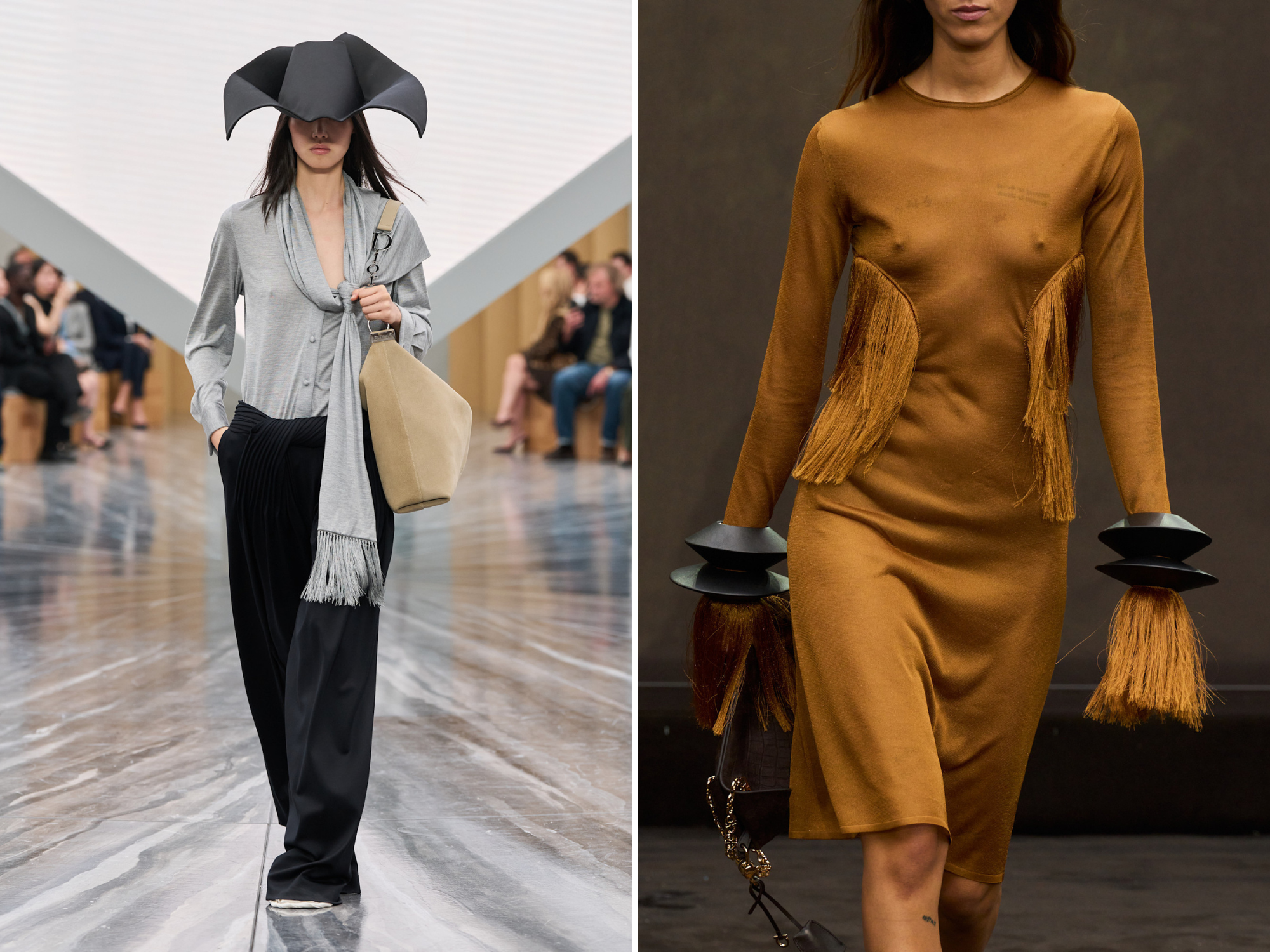 dior Ferragamo franjes runway