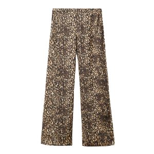 Mango broek van satijn met dierenprint