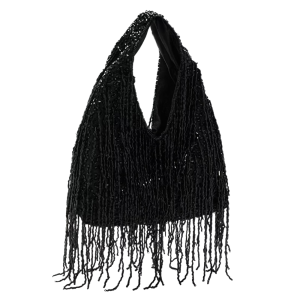 mango handtas met franjes kralen