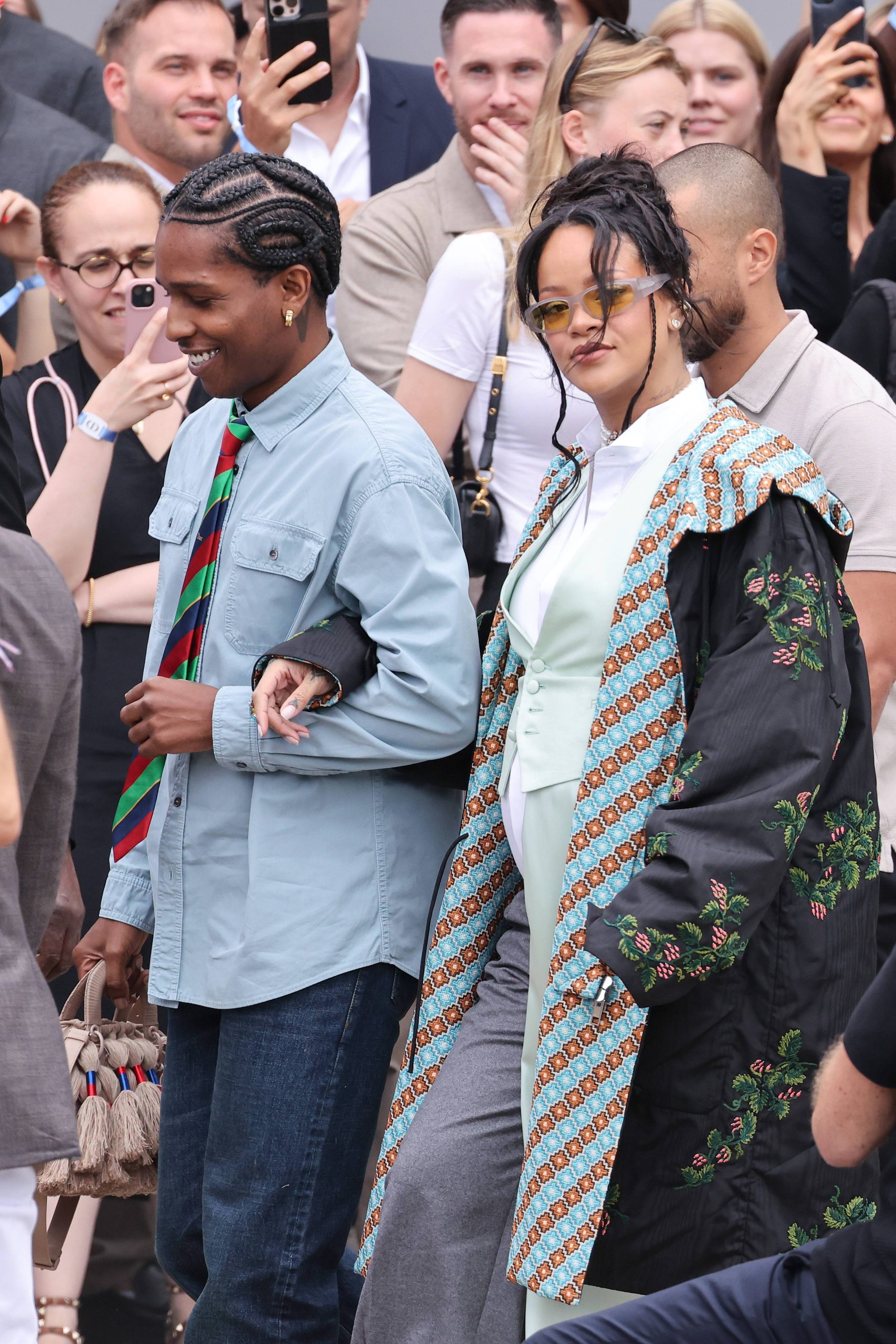 ASAP Rocky and Rihannawonen Dior Homme lente/zomer 2026 show bij. Via ANP
