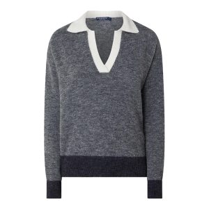 Grijze trui met kraag van alpacawol