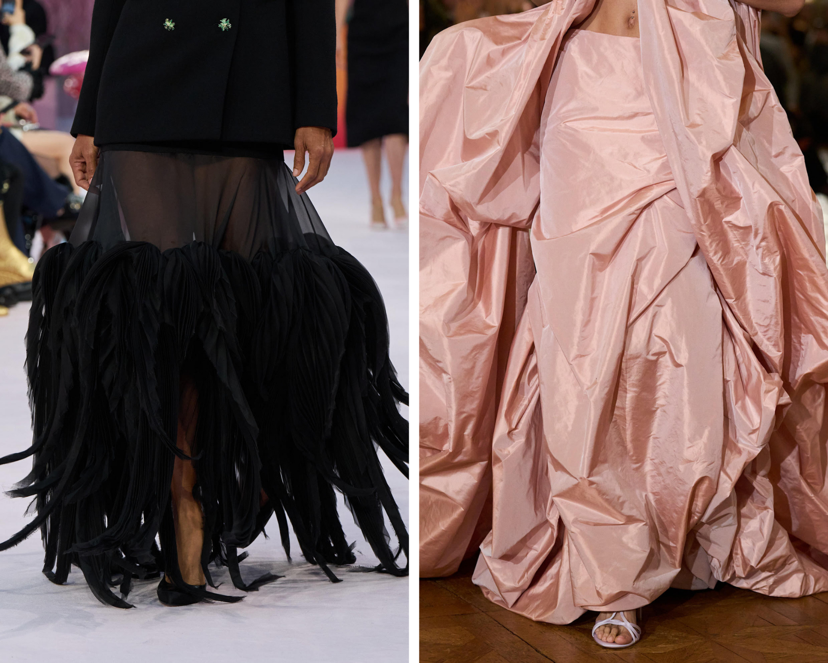 chanel, rokken in bridgerton stijl, scultpurale rokken, feestelijke rok